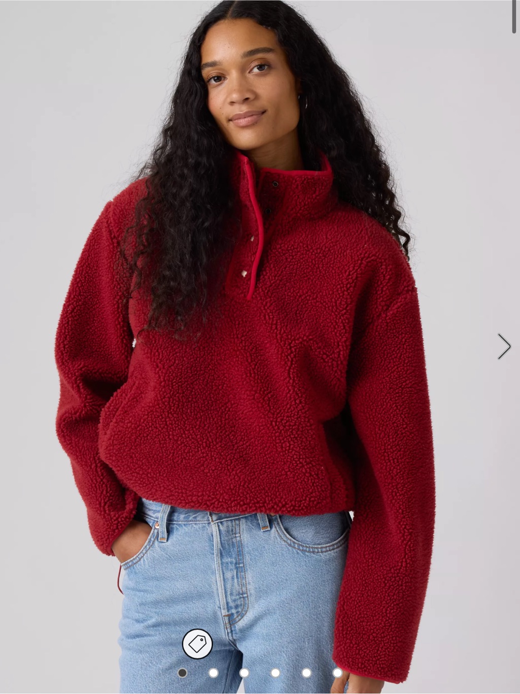 Levi’s Kasey Red Sherpa Pullover - Nwt